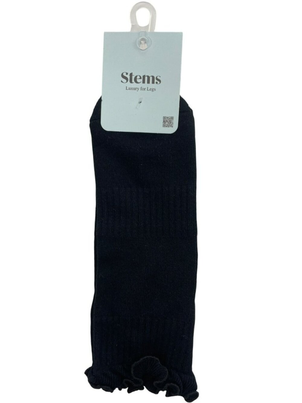 Stems Ruffle Twist Ankle Socks Black One Size Luxury Legwear Women's O/S NWT